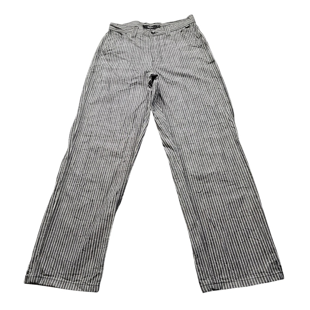 Vans Hickory Stripe Workwear Pants 27x27 Black White Straight Leg Skate Casual